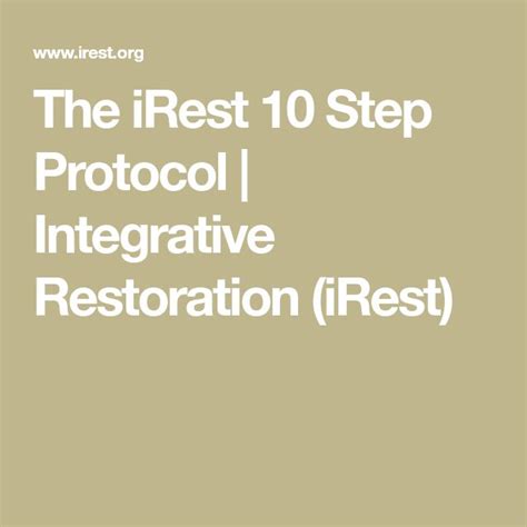 The 10 Step iRest Protocol